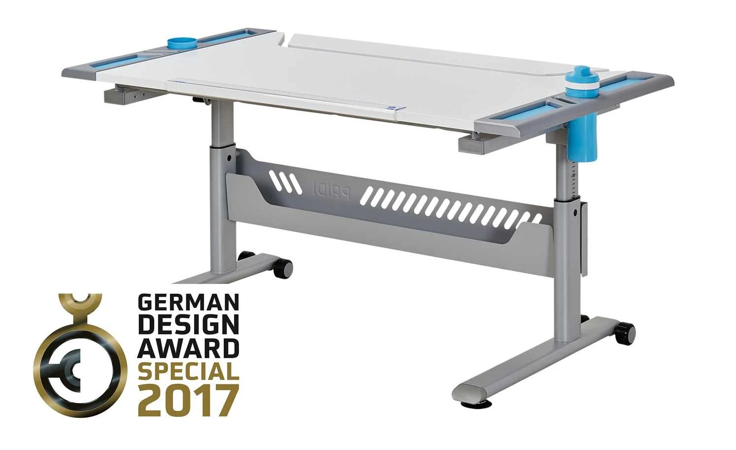 PAIDI Schülerschreibtisch Tablo | Kreideweiß / Azurblau 4 PAIDI Schülerschreibtisch Tablo | Kreideweiß / Azurblau – Bild 2