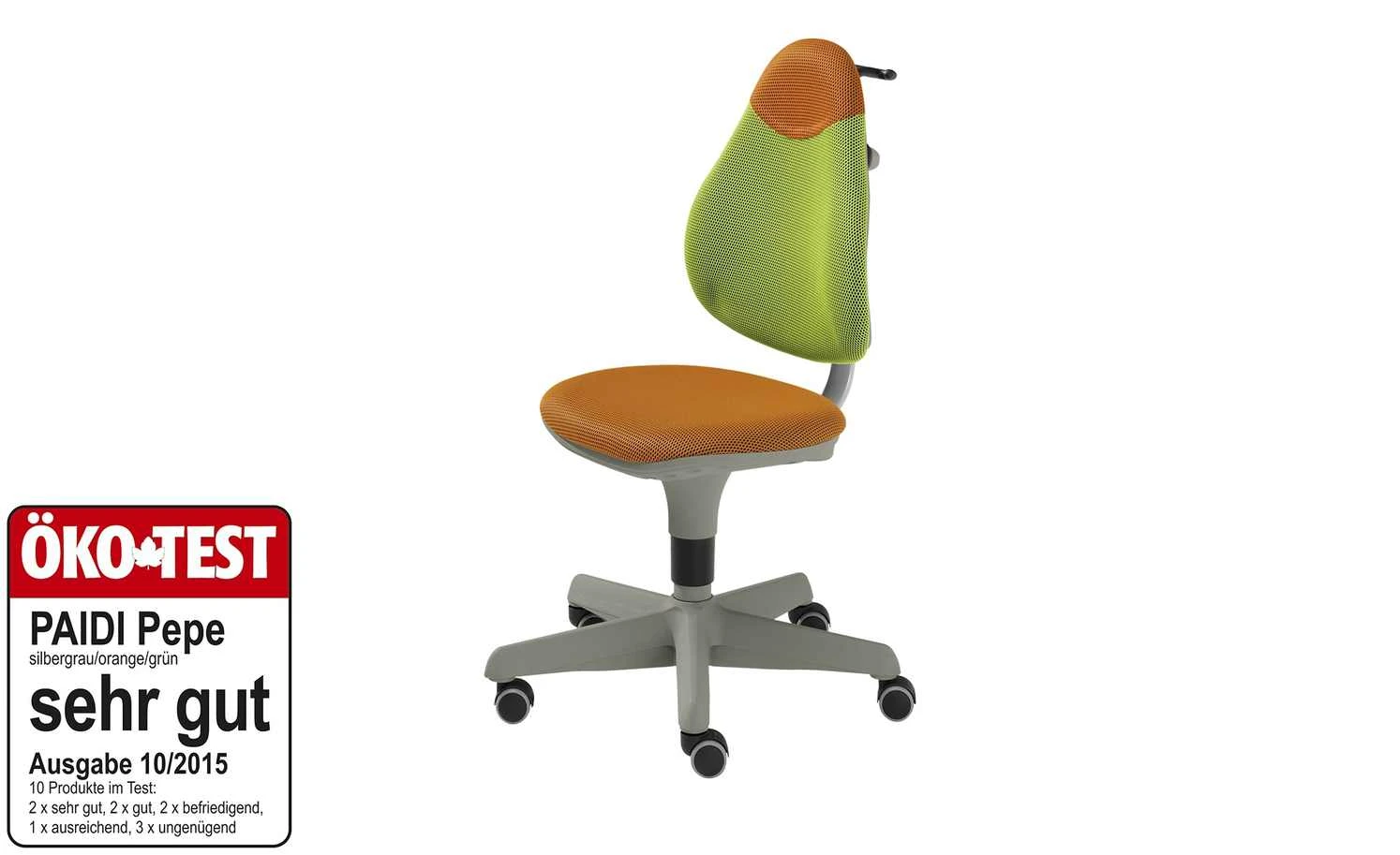 PAIDI Kinder-und Jugenddrehstuhl Pepe | 2-farbig (Orange / Grün) 3 PAIDI Kinder-und Jugenddrehstuhl Pepe | 2-farbig (Orange / Grün)