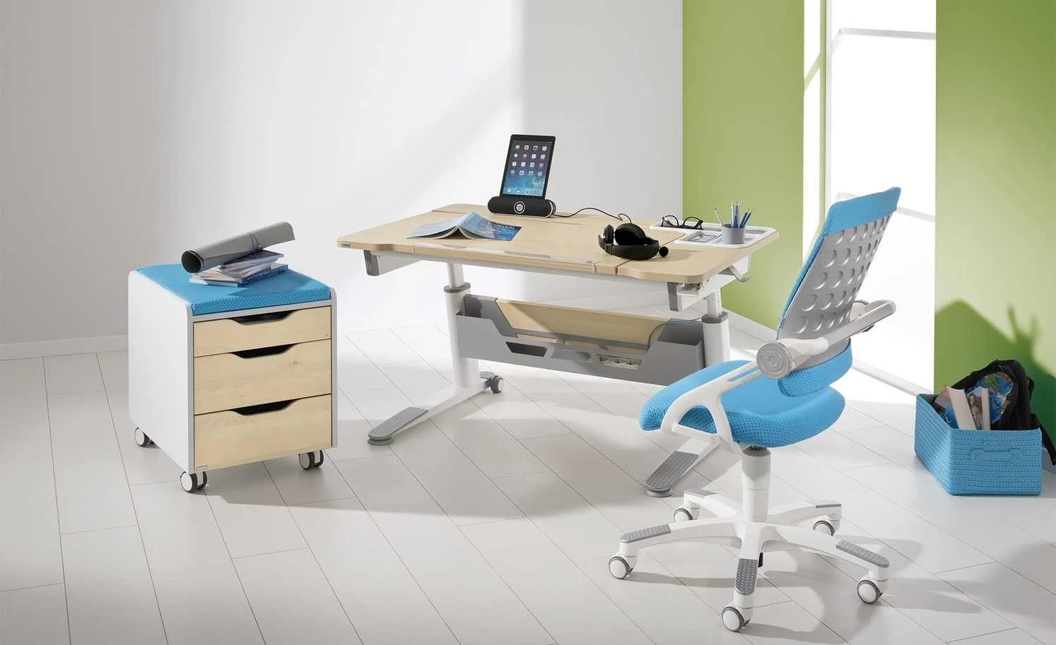 PAIDI Kinder- und Jugenddrehstuhl Yvo | Azurblau 3 PAIDI Kinder- und Jugenddrehstuhl Yvo | Azurblau