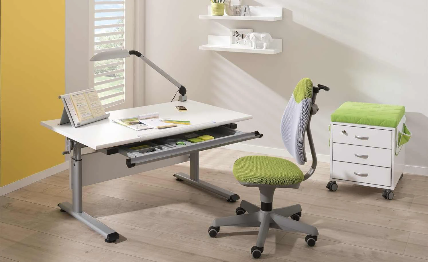 PAIDI Schülerschreibtisch Marco 2 | Kreideweiß 4 PAIDI Schülerschreibtisch Marco 2 | Kreideweiß – Bild 2