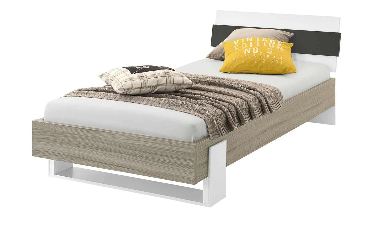 Bettgestell Holly | Treibholz (Nachbildung) / Weiß / Anthrazit 90 cm 3 Bettgestell Holly | Treibholz (Nachbildung) / Weiß / Anthrazit 90 cm