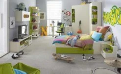 Eck-Kleiderschrank Maddox | Farbeinsatz rechts