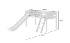 FLEXA Halbhohes Bett mit Rutsche Flexa White | Weiß Senkrechte Leiter -Kindermöbel Verkaufsladen 11114282 3 202111252244