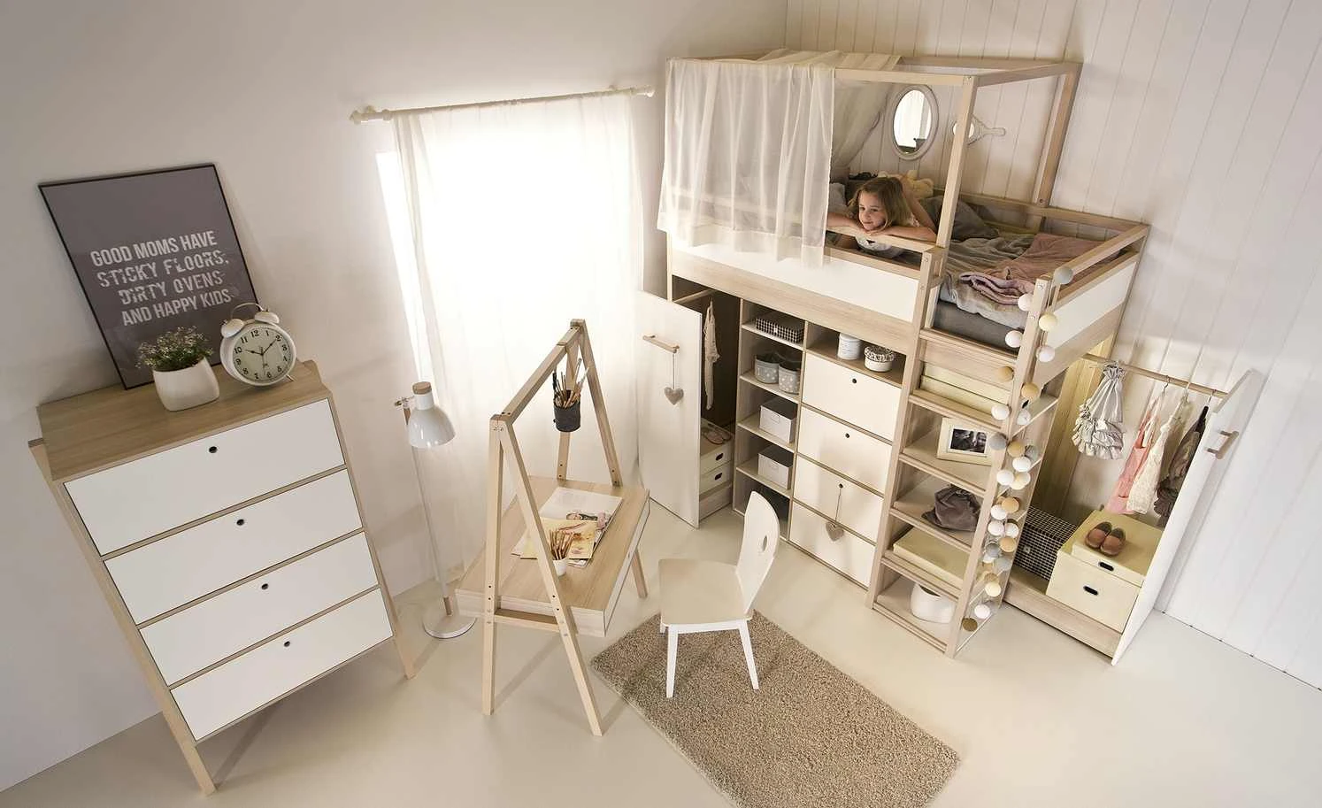 VOX Hochbettkombination Spot | Akazie (zum Teil Nachbildung) / Weiß 3 VOX Hochbettkombination Spot | Akazie (zum Teil Nachbildung) / Weiß