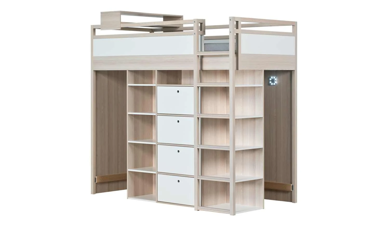 VOX Hochbettkombination Spot | Akazie (zum Teil Nachbildung) / Weiß 4 VOX Hochbettkombination Spot | Akazie (zum Teil Nachbildung) / Weiß – Bild 2