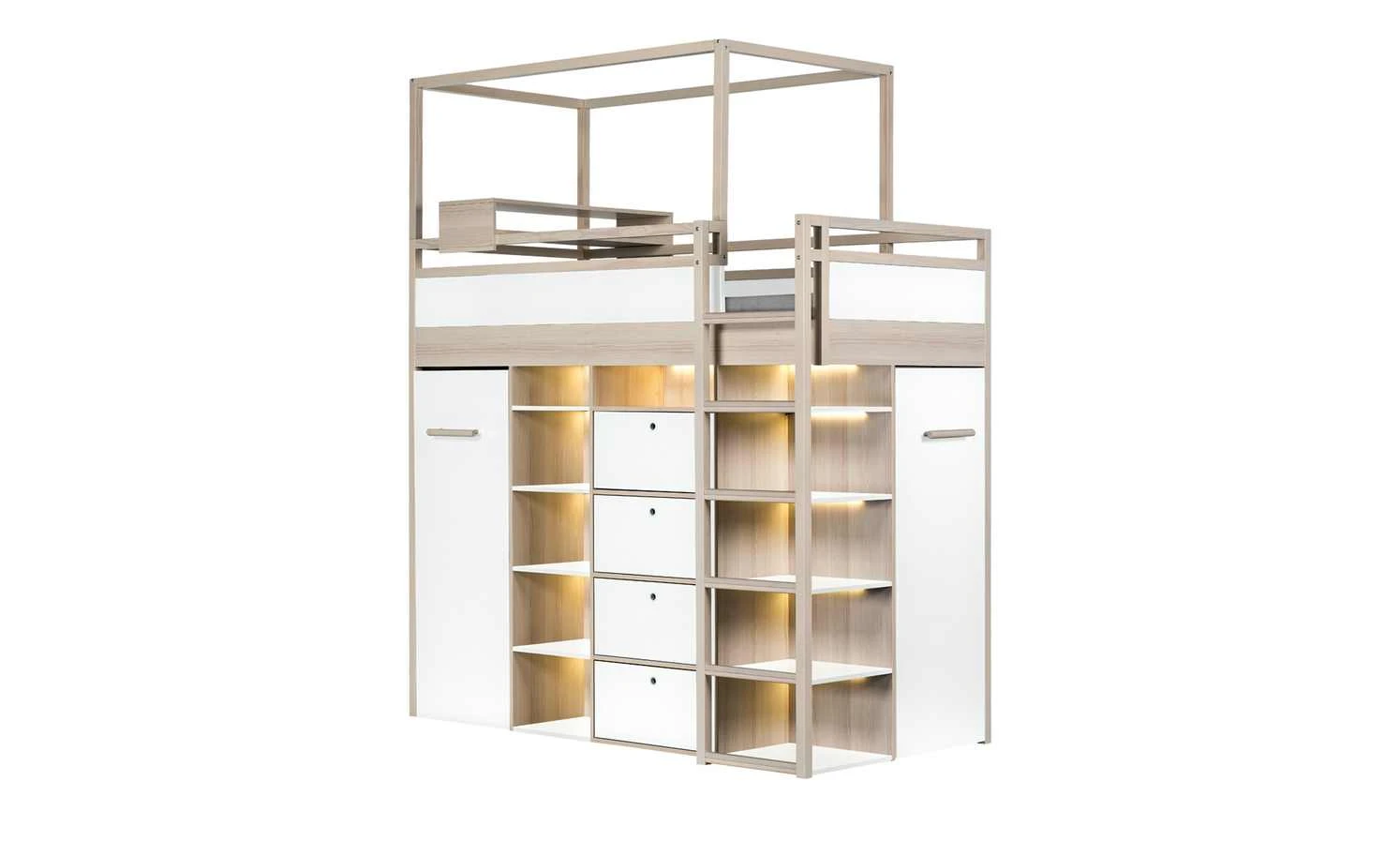 VOX Hochbettkombination Spot | Akazie (zum Teil Nachbildung) / Weiß 6 VOX Hochbettkombination Spot | Akazie (zum Teil Nachbildung) / Weiß – Bild 4