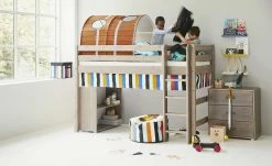 FLEXA Mittelhohes Bett Flexa Classic | Kiefer Terra senkrechte Leiter