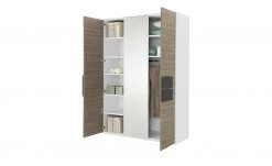 Kleiderschrank, 3-türig Holly | Weiß / Treibholz (Nachbildung) / Anthrazit mit Spiegeltür -Kindermöbel Verkaufsladen 11116718 2 202108252233