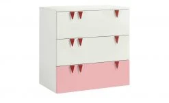 now! by hülsta minimo Kommode Minimo | Ausführung 3 (3 Schübe) 90,2|cm Weiß / Rosa -Kindermöbel Verkaufsladen 11117262 6 202107121302