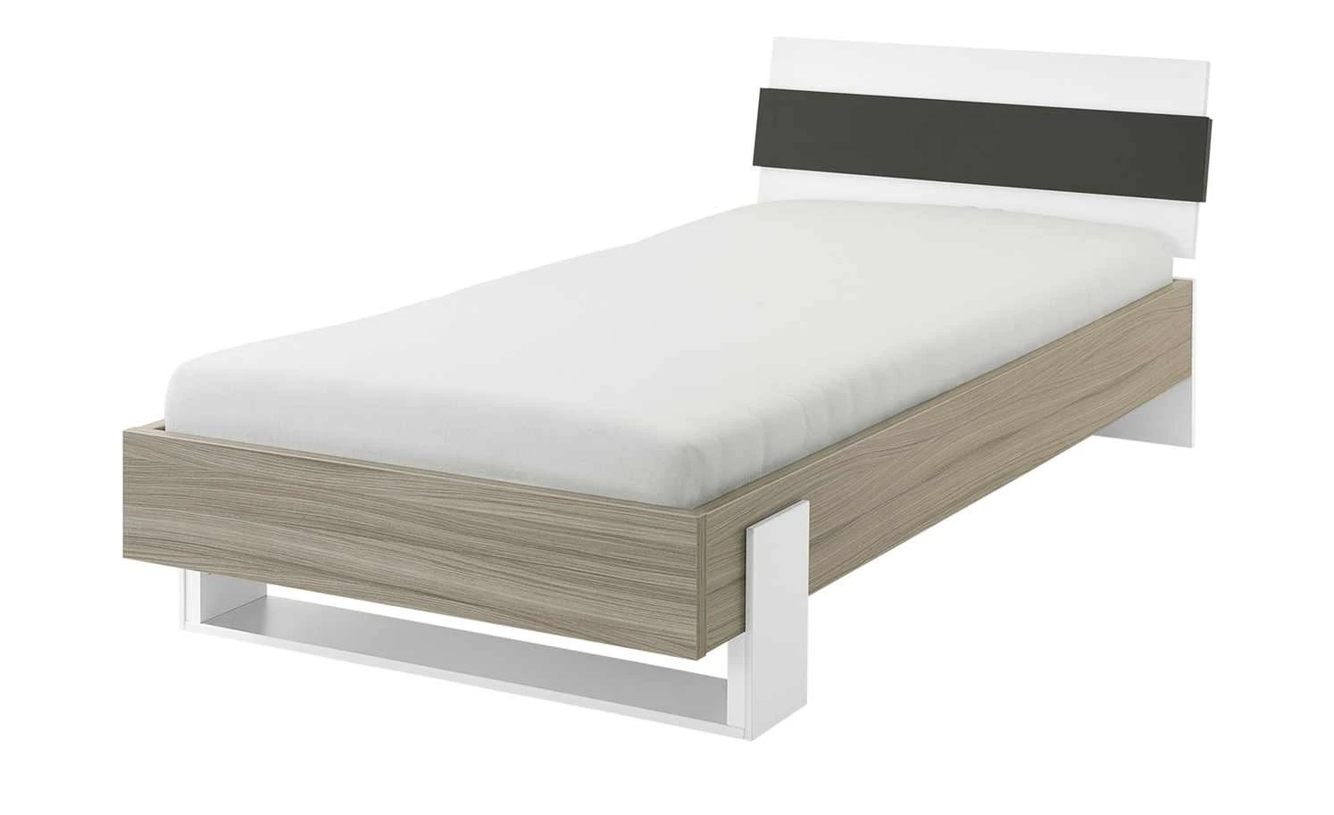 Bettgestell Holly | Treibholz (Nachbildung) / Weiß / Anthrazit 100 cm 4 Bettgestell Holly | Treibholz (Nachbildung) / Weiß / Anthrazit 100 cm – Bild 2