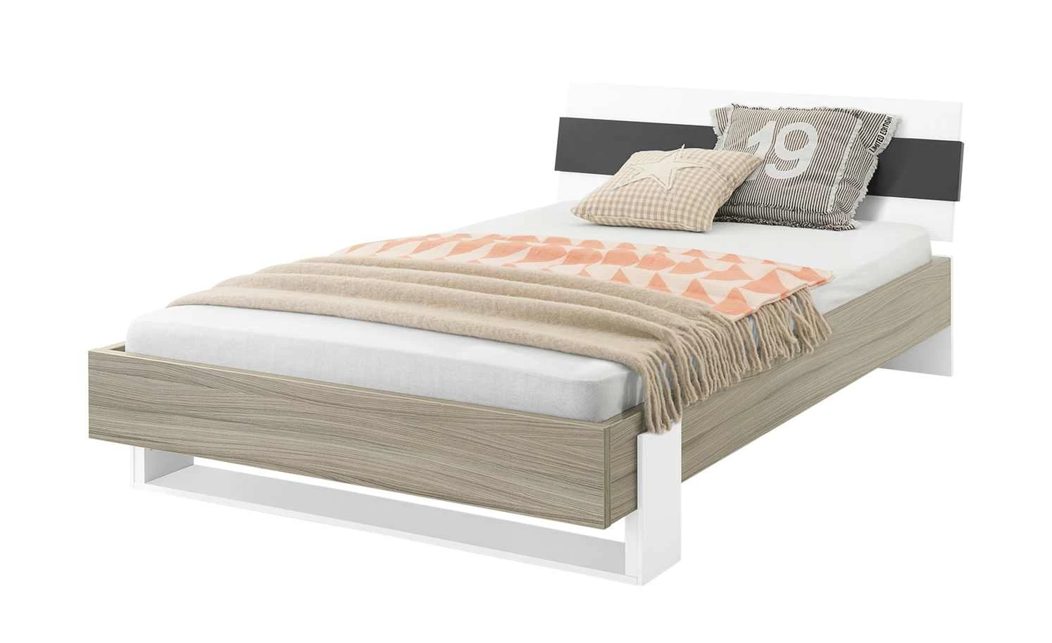 Bettgestell Holly | Treibholz (Nachbildung) / Weiß / Anthrazit 140 cm 3 Bettgestell Holly | Treibholz (Nachbildung) / Weiß / Anthrazit 140 cm