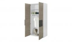 Kleiderschrank, 2-türig Holly | Weiß / Treibholz (Nachbildung) / Anthrazit 101,3|cm -Kindermöbel Verkaufsladen 11117341 3 201811271524