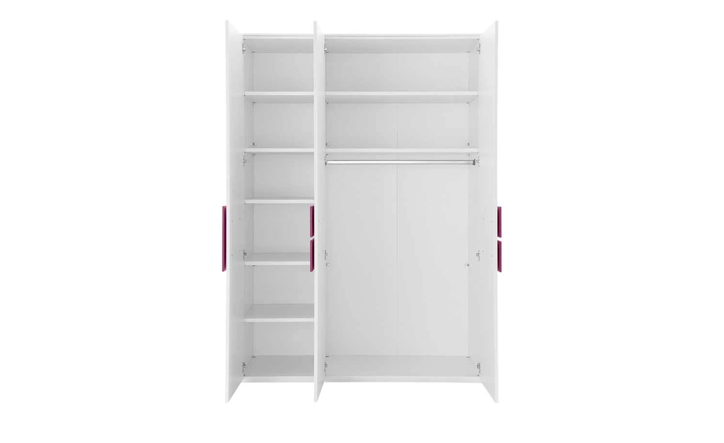 Kleiderschrank, 3-türig Holly | Weiß / Fuchsia ohne Spiegeltür 6 Kleiderschrank, 3-türig Holly | Weiß / Fuchsia ohne Spiegeltür – Bild 4