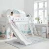 FLEXA Halbhohes Bett mit Rutsche Flexa White | Weiß Schrägleiter -Kindermöbel Verkaufsladen 11117771 1 202003052237