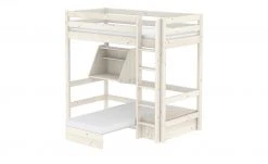 FLEXA Casa Hochbett Flexa Classic | Kiefer Weiß Senkrechte Leiter