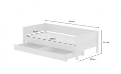 FLEXA Einzelbett mit 2 Schubkästen Flexa White | Weiß -Kindermöbel Verkaufsladen 11118718 3 202111252244