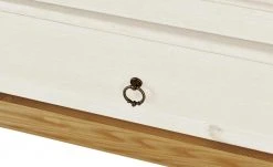 Kleiderschrank, 2-türig Bornholm | Kiefer Weiß / Kiefer antikfarben durchgehende gemusterte Tür -Kindermöbel Verkaufsladen 11119508 2 202008312241