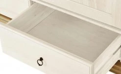 Kleiderschrank, 2-türig Bornholm | Kiefer Weiß / Kiefer antikfarben durchgehende gemusterte Tür -Kindermöbel Verkaufsladen 11119508 6 202008312241