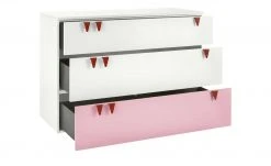 now! by hülsta minimo Kommode Minimo | Ausführung 3 (3 Schübe) 135,2|cm Weiß / Rosa -Kindermöbel Verkaufsladen 11119729 2 201908202243