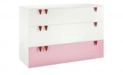 now! by hülsta minimo Kommode Minimo | Ausführung 3 (3 Schübe) 135,2|cm Weiß / Rosa