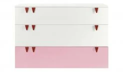 now! by hülsta minimo Kommode Minimo | Ausführung 3 (3 Schübe) 135,2|cm Weiß / Rosa -Kindermöbel Verkaufsladen 11119729 4 201908202243