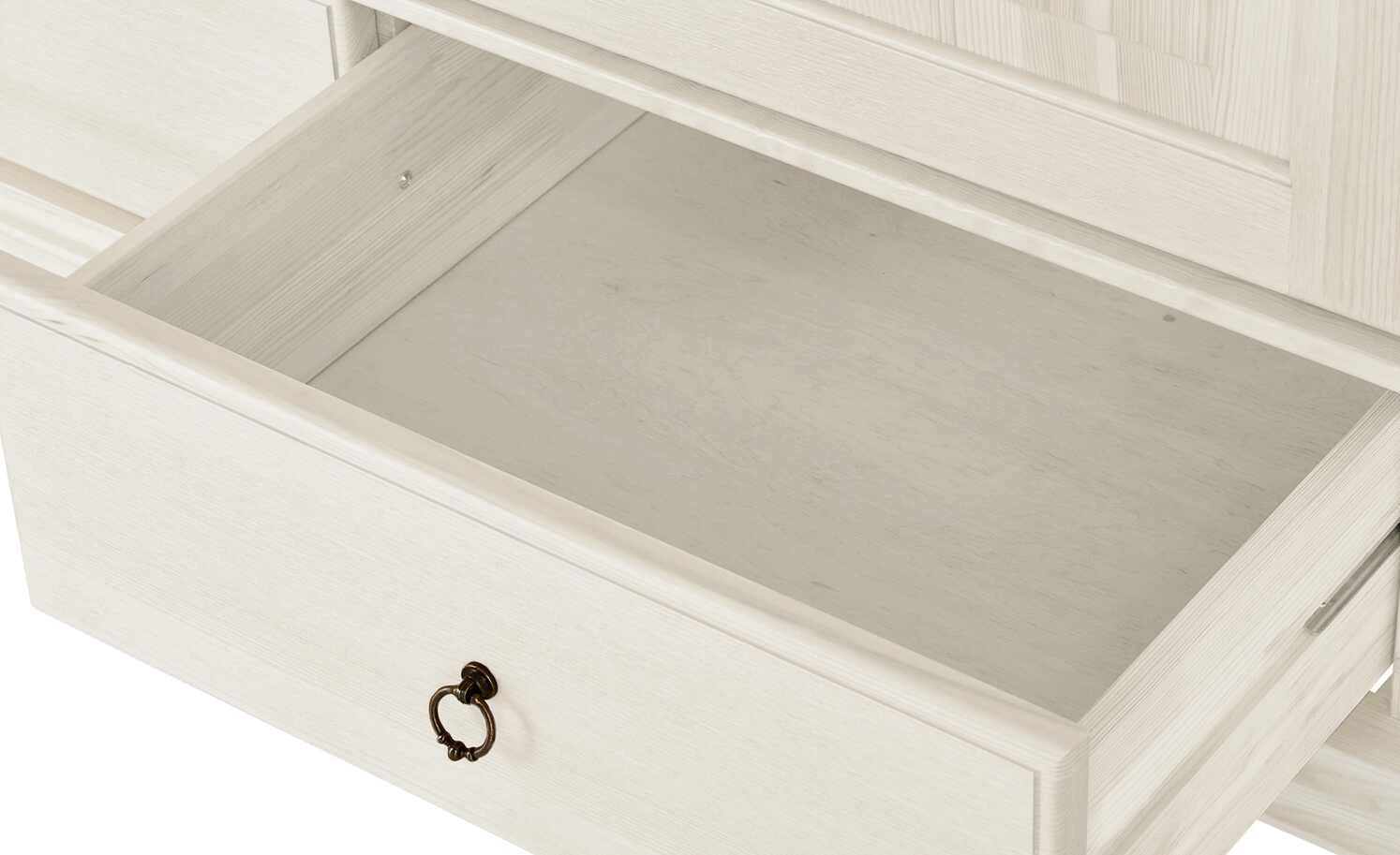 Kleiderschrank, 2-türig Bornholm | Kiefer Weiß durchgehende gemusterte Tür 9 Kleiderschrank, 2-türig Bornholm | Kiefer Weiß durchgehende gemusterte Tür – Bild 7