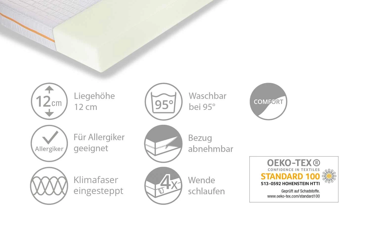 Ratzzz Komfortschaummatratze Langschläfer | 120|cm 200|cm 3 Ratzzz Komfortschaummatratze Langschläfer | 120|cm 200|cm