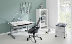 PAIDI Schülerschreibtisch Tablo | Kreideweiß / Grau