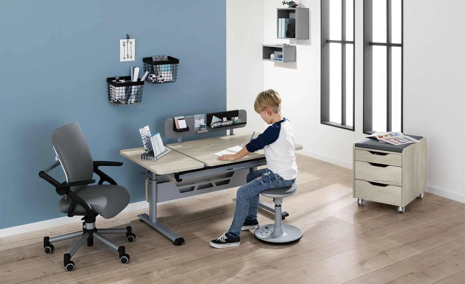 PAIDI Schülerschreibtisch Diego GT | Eiche Nautic (Nachbildung) / Weiß 3 PAIDI Schülerschreibtisch Diego GT | Eiche Nautic (Nachbildung) / Weiß