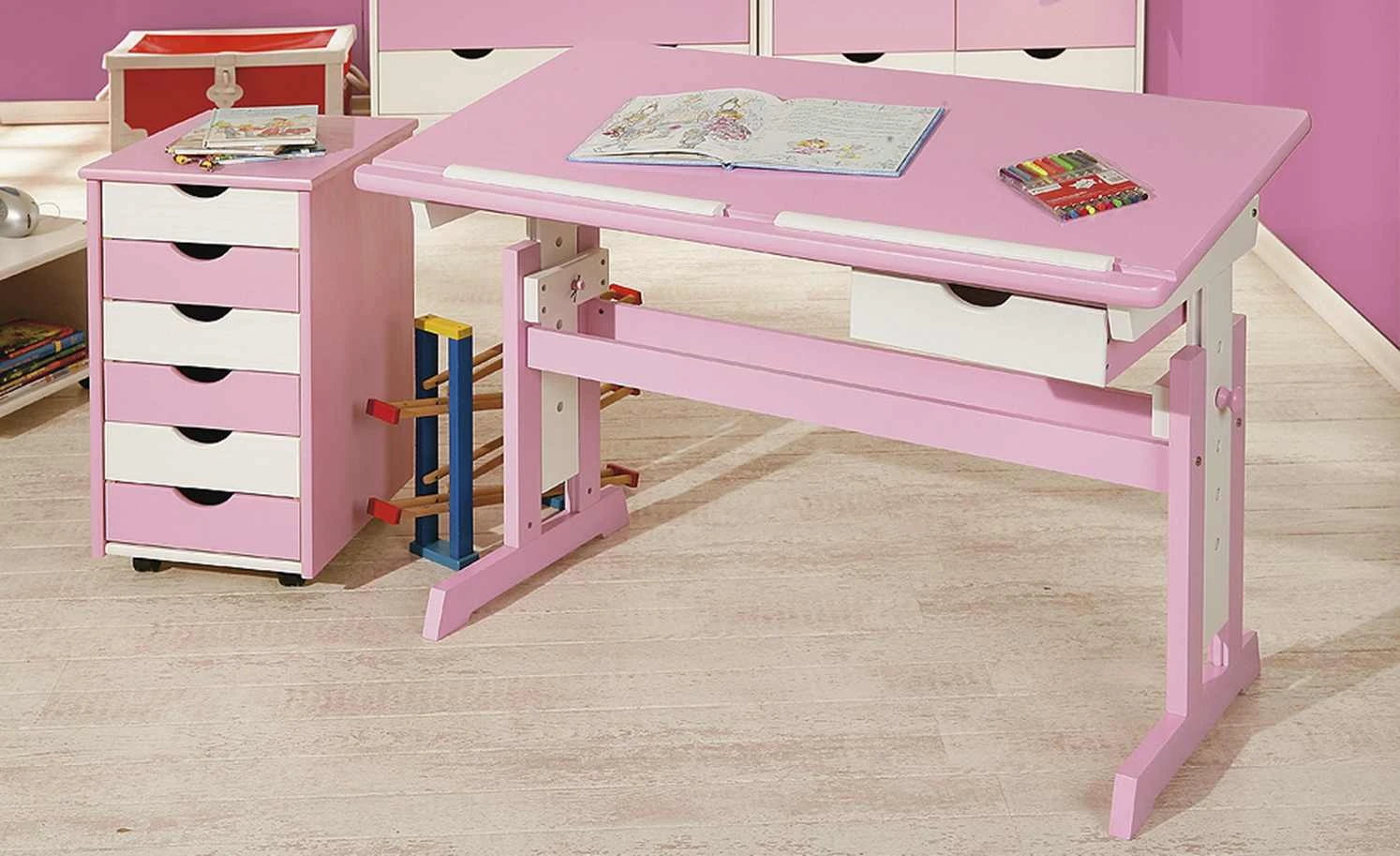 Schreibtisch Isle | Rosa / Weiß 3 Schreibtisch Isle | Rosa / Weiß