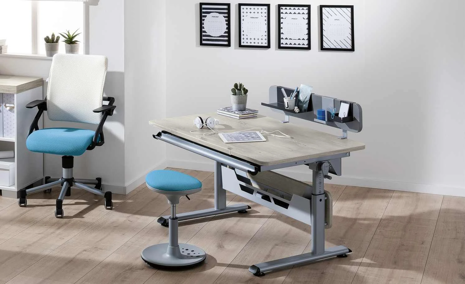 PAIDI Kinderhocker Speedy | Grau / Azurblau 3 PAIDI Kinderhocker Speedy | Grau / Azurblau