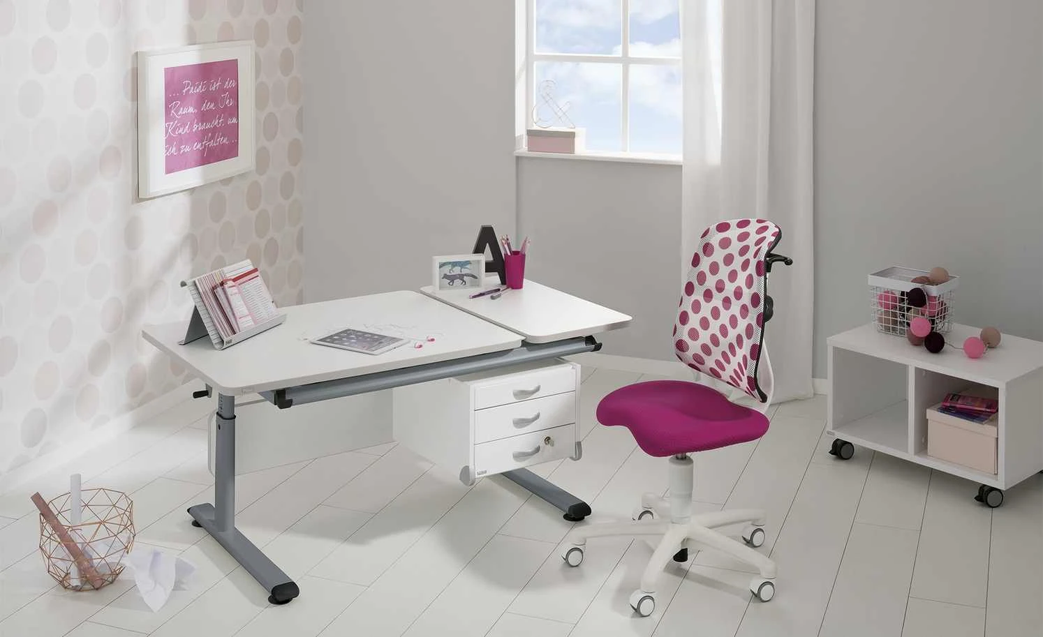 PAIDI Schülerschreibtisch Diego GT | Weiß / Grau 3 PAIDI Schülerschreibtisch Diego GT | Weiß / Grau