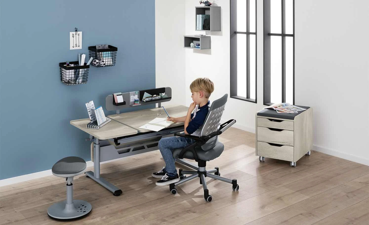 PAIDI Schülerschreibtisch Diego GT | Eiche Nautik (Nachbildung) / Grau 3 PAIDI Schülerschreibtisch Diego GT | Eiche Nautik (Nachbildung) / Grau
