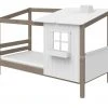 FLEXA Bettgestell Flexa Classic Haus | Kiefer Terra / Weiß 90x200 cm -Kindermöbel Verkaufsladen 12110642 1 201904122112
