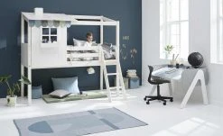 FLEXA Halbhochbett-Gestell Flexa Classic Haus | 90x200 cm Kiefer Weiß / Weiß -Kindermöbel Verkaufsladen 12110645 1 201907112242