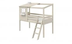 FLEXA Halbhochbett-Gestell Flexa Classic Haus | 90x200 cm Kiefer Weiß / Weiß -Kindermöbel Verkaufsladen 12110645 5 201907112242