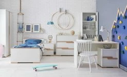 Bett Soe | Weiß / Buche