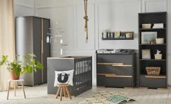 Kleiderschrank Soe | 98,5|cm Grau / Buche