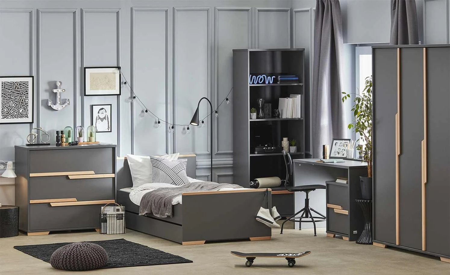 Bett Soe | Grau / Buche 4 Bett Soe | Grau / Buche – Bild 2