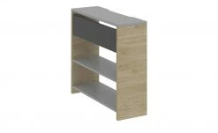 Schreibtisch-Anbauregal Holly | Mittelgrau / Hickory (Nachbildung) / Anthrazit