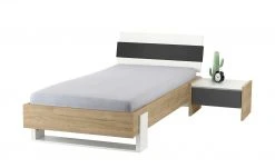 Bettgestell Holly | Weiß / Hickory (Nachbildung) / Anthrazit 90 cm -Kindermöbel Verkaufsladen 12114014 4 202001082240