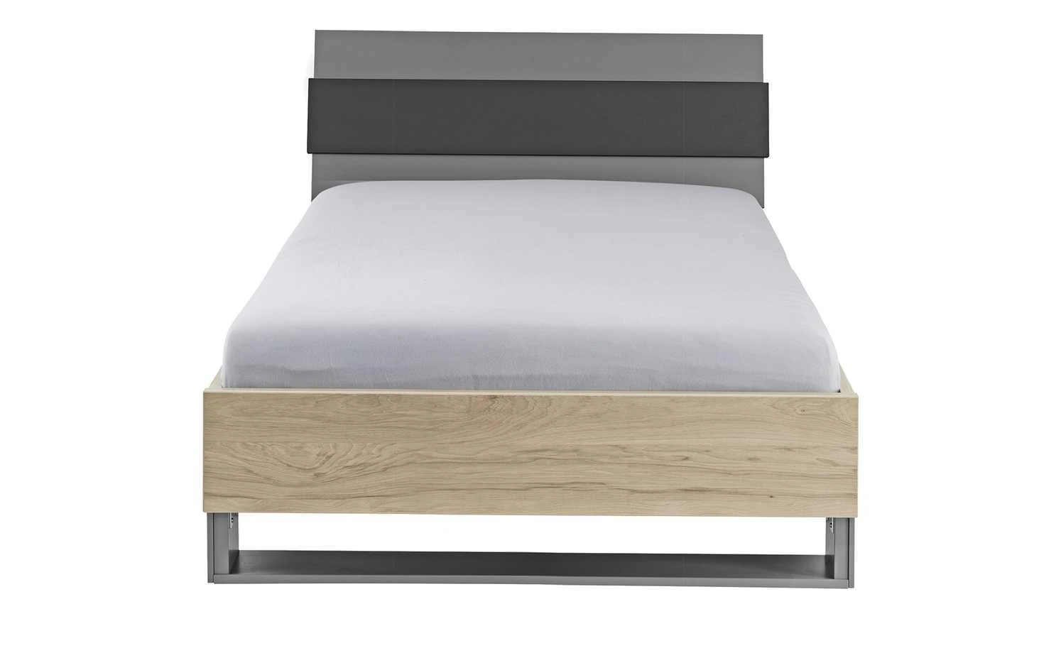 Bettgestell Holly | Mittelgrau / Hickory (Nachbildung) / Anthrazit 90 cm 4 Bettgestell Holly | Mittelgrau / Hickory (Nachbildung) / Anthrazit 90 cm – Bild 2