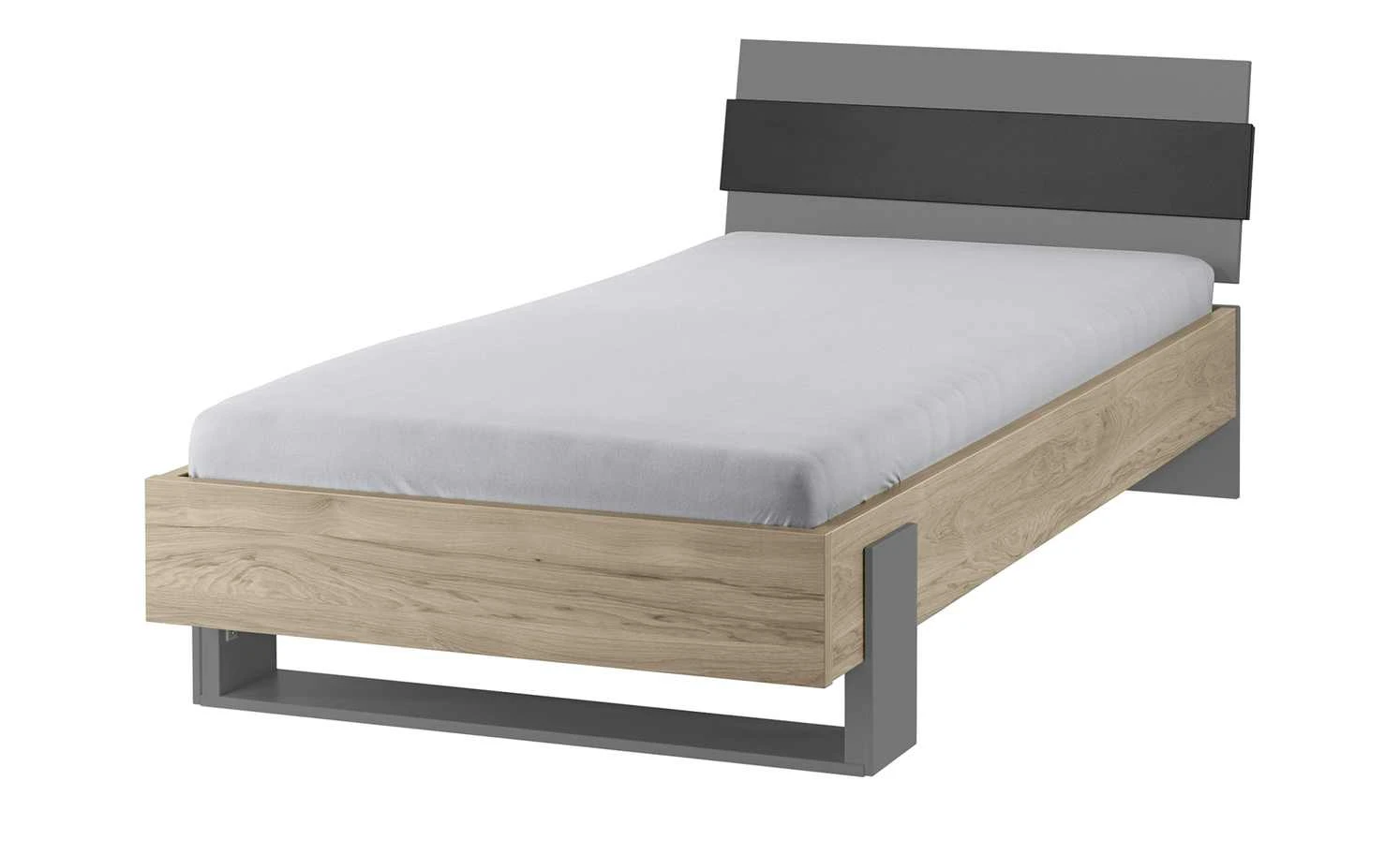 Bettgestell Holly | Mittelgrau / Hickory (Nachbildung) / Anthrazit 90 cm 3 Bettgestell Holly | Mittelgrau / Hickory (Nachbildung) / Anthrazit 90 cm