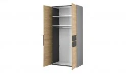 Kleiderschrank, 2-türig Holly | Mittelgrau / Hickory (Nachbildung) / Anthrazit 101,3|cm -Kindermöbel Verkaufsladen 12114044 2 202001082240