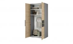 Kleiderschrank, 2-türig Holly | Mittelgrau / Hickory (Nachbildung) / Anthrazit 101,3|cm -Kindermöbel Verkaufsladen 12114044 4 202001082240