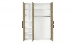 Kleiderschrank, 3-türig Holly | Weiß / Hickory (Nachbildung) / Anthrazit ohne Spiegeltür -Kindermöbel Verkaufsladen 12114047 2 202001082240