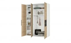 Kleiderschrank, 3-türig Holly | Weiß / Hickory (Nachbildung) / Anthrazit ohne Spiegeltür -Kindermöbel Verkaufsladen 12114047 3 202001082240