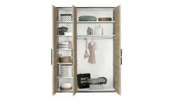 Kleiderschrank, 3-türig Holly | Mittelgrau / Hickory (Nachbildung) / Anthrazit ohne Spiegeltür -Kindermöbel Verkaufsladen 12114048 4 202001082240