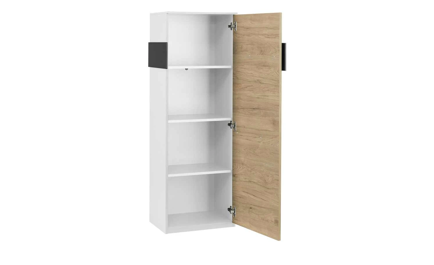 Stauraumelement 1-türig Holly | Weiß / Hickory (Nachbildung) / Anthrazit 144,4|cm 4 Stauraumelement 1-türig Holly | Weiß / Hickory (Nachbildung) / Anthrazit 144,4|cm – Bild 2