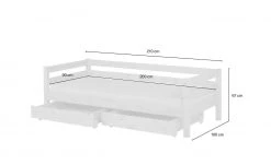 FLEXA Bett mit 2 Schubladen Flexa Classic | Kiefer Grau -Kindermöbel Verkaufsladen 12114204 5 202111252244